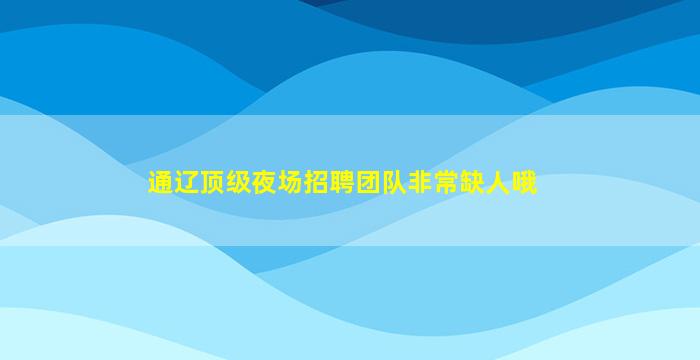 通辽顶级夜场招聘团队非常缺人哦
